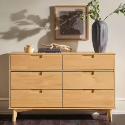 Natural Pine 6-Drawer Dresser