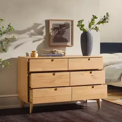 Natural Pine 6-Drawer Dresser