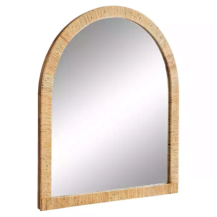 Natural Rattan Arch Wall Mirror