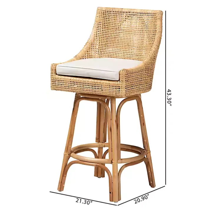 Natural Rattan Bella Swivel Bar Stool