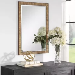 Natural Rattan Beveled Wall Mirror