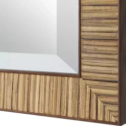 Natural Rattan Beveled Wall Mirror
