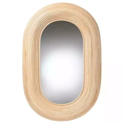 Natural Rattan Boho Oval Wall Mirror