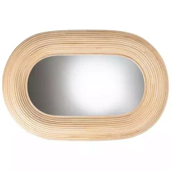 Natural Rattan Boho Oval Wall Mirror