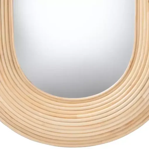 Natural Rattan Boho Oval Wall Mirror