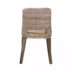 Natural Rattan Cutout Back Dining Chair