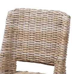 Natural Rattan Cutout Back Dining Chair