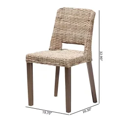 Natural Rattan Cutout Back Dining Chair