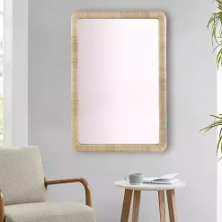 Natural Rattan Frame Rectangle Wall Mirror