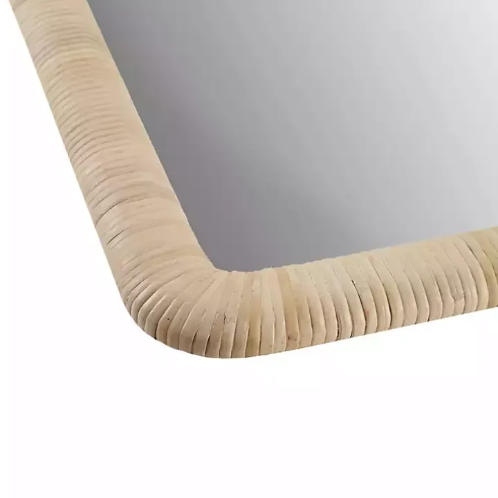 Natural Rattan Frame Rectangle Wall Mirror