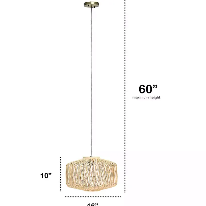Natural Rattan Geometric Pendant Light