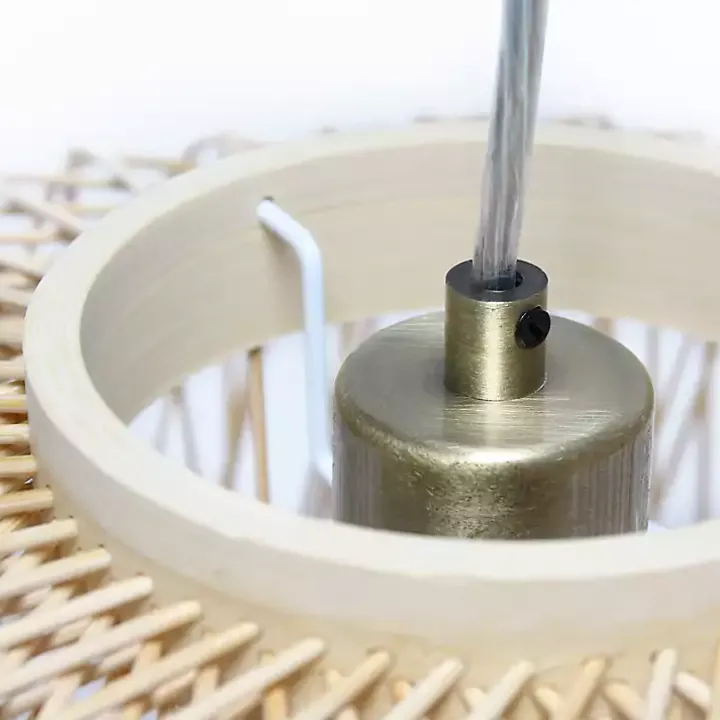 Natural Rattan Geometric Pendant Light