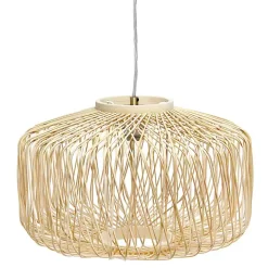 Natural Rattan Geometric Pendant Light