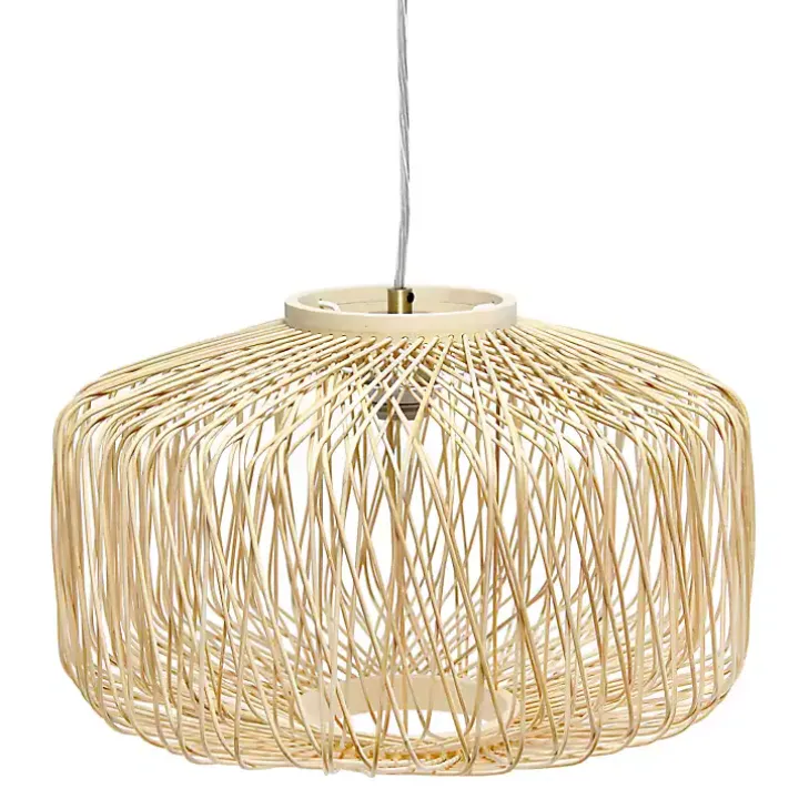 Natural Rattan Geometric Pendant Light