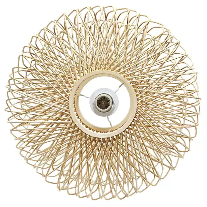 Natural Rattan Geometric Pendant Light