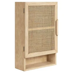 Natural Rattan Wall Cabinet with Shelf