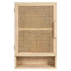Natural Rattan Wall Cabinet with Shelf