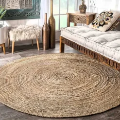 Natural Reno Woven Round Area Rug, 6 ft.