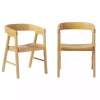Natural Rounded Modern Dining Chairs, Set of 2