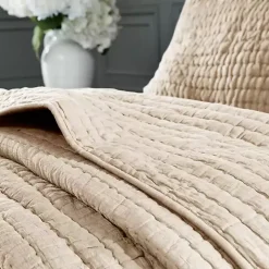 Natural Serene Quilted 3-pc. Queen Coverlet Set