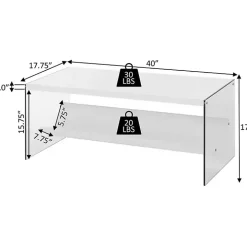 Natural Soho Glass Coffee Table with V Shelf