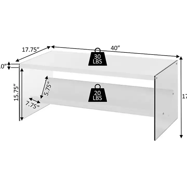 Natural Soho Glass Coffee Table with V Shelf