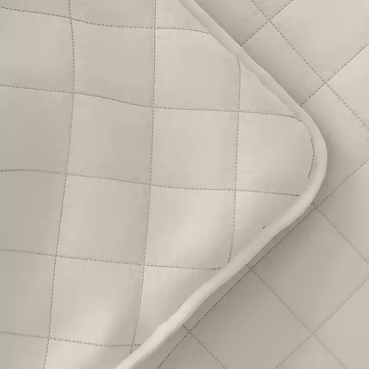 Natural Stitched Diamond 2-pc. Twin Quilt Set