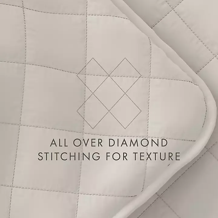 Natural Stitched Diamond 2-pc. Twin Quilt Set