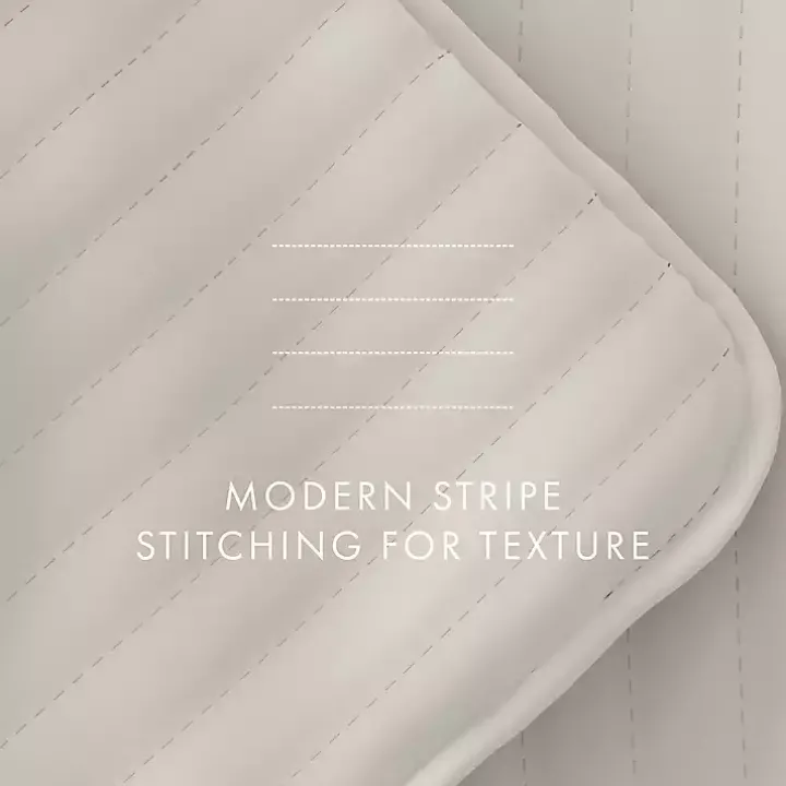 Natural Stitched Stripes 2-pc. Twin Quilt Set