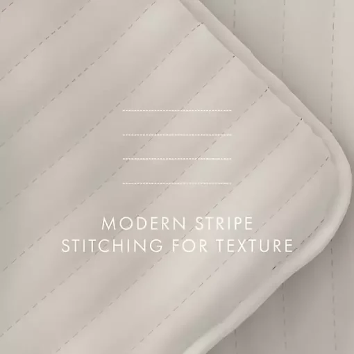 Natural Stitched Stripes 3-pc. King Quilt Set