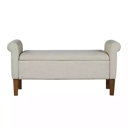 Natural Upholstered Aubrey Storage Bench