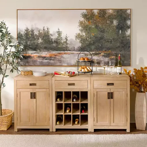 Natural Wood Closed Modular Cabinet