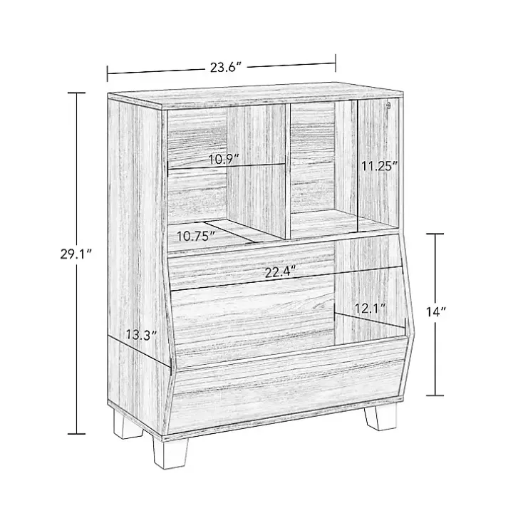 Natural Wood Cubby Cabinet