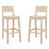 Natural Wood Devin Bar Stools, Set of 2