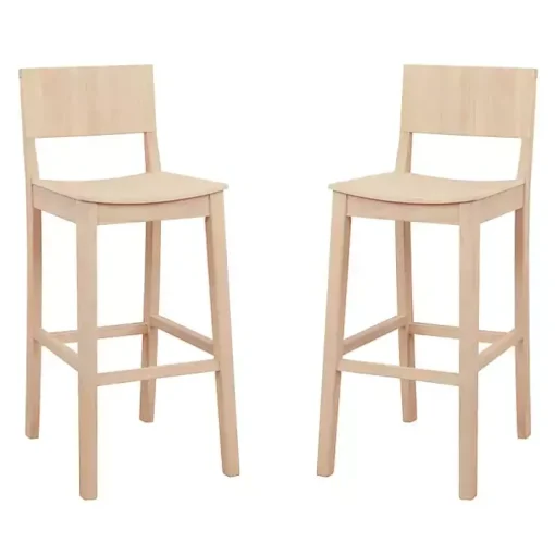 Natural Wood Devin Bar Stools, Set of 2