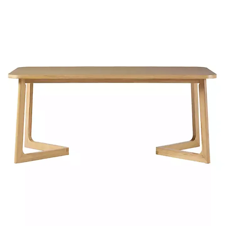 Natural Wood Geometric Legs Dining Table