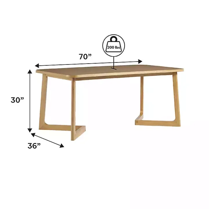 Natural Wood Geometric Legs Dining Table