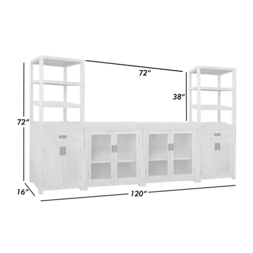 Natural Wood Glass Door Modular Cabinet