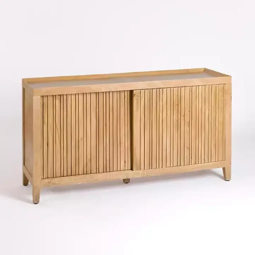 Natural Wood Hughes Sliding Door Cabinet