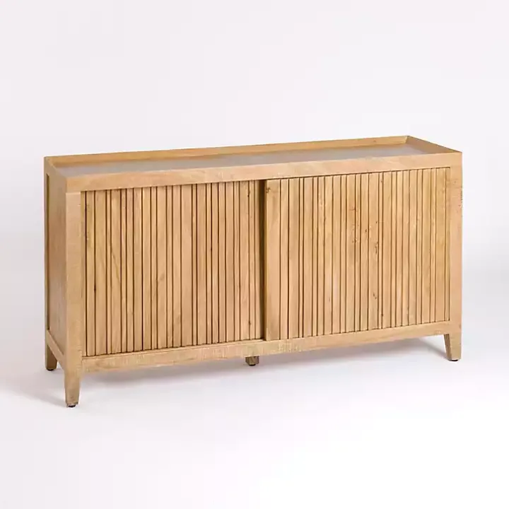 Natural Wood Hughes Sliding Door Cabinet