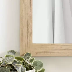 Natural Wood Metal Barn Door Wall Mirror