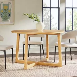 Natural Wood Modern Round Dining Table