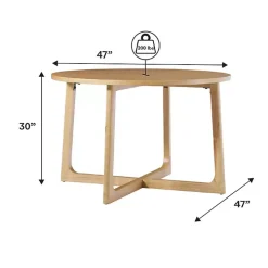 Natural Wood Modern Round Dining Table