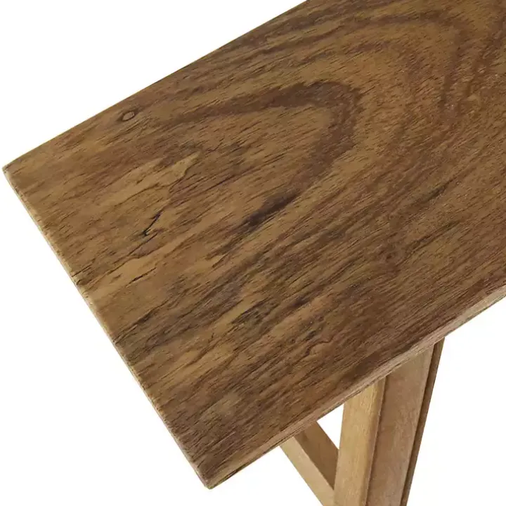 Natural Wood Narrow Rustic Bench