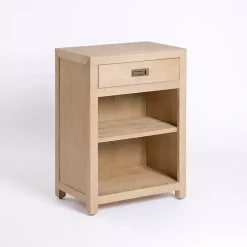 Natural Wood Open Shelf Modular Cabinet
