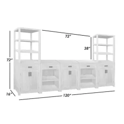 Natural Wood Open Shelf Modular Cabinet