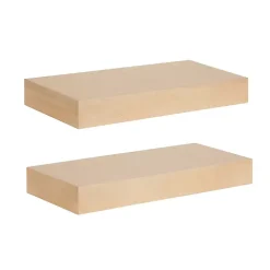 Natural Wood 2-pc. Floating Shelves, 18 in.