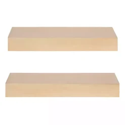 Natural Wood 2-pc. Floating Shelves, 18 in.