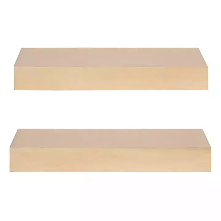 Natural Wood 2-pc. Floating Shelves, 18 in.
