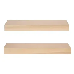 Natural Wood 2-pc. Floating Shelves, 24 in.